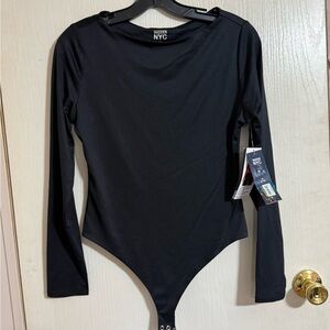 Madden NYC Black Long Sleeve Bodysuit